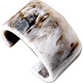 Acrylic Resin Bracelet for Women Chunky Semi-circular Opening Bangles Lightweight Geometric Wide Bracelets for Women as Jewelry Gifts in Saudi Arabia