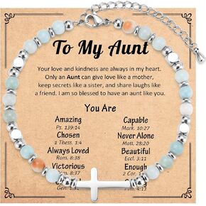 Mothers Day Gifts for Mom Aunt Grammy New Mom to Be, Christian Cross Beaded Bracelets, Religious Easter Baptism Christmas Stocking Stuffers Birthday Gifts for Women in Saudi Arabia