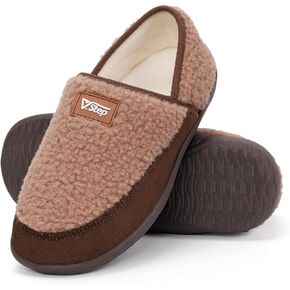 V.Step Orthopedic Arch Support Slippers for Women Men, Fuzzy House Shoes for Plantar Fasciitis, Warm Cozy Closed Back Loafer Slippers with Polar Fleece Lining in Saudi Arabia