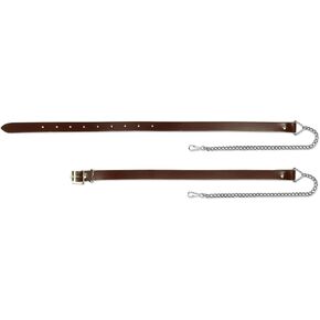 The Celtic Croft Quality Leather Sporran Chain Strap (XXX-Large (50" - 60" waist), Brown Leather | Chrome Chain) in Saudi Arabia