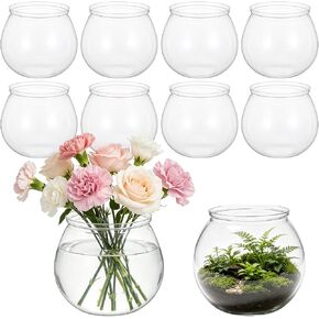 8 Pcs Plastic Bubble Vases for Centerpieces, Clear Bowl Vase Bulk Fish Bowl for Drinks Heavy Duty Round Vase for Wedding Party Home Table Centerpieces Decor in Saudi Arabia