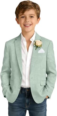 Linen Boys Blazer Retro Slim Fit Boy Suits Jackets Formal Wedding Prom Coat Casual Sport Jacket Coats for Kids in Saudi Arabia