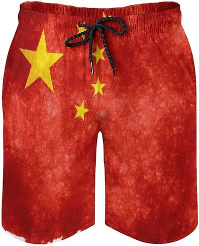 Zakqeik Men's Summer Guyana Flag Map Swim Trunks Quick Dry Surf Boardshorts Bathing Suit Shorts with Pockets in Saudi Arabia