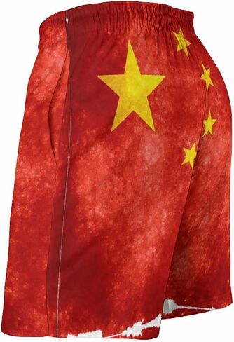 Zakqeik Men's Summer Guyana Flag Map Swim Trunks Quick Dry Surf Boardshorts Bathing Suit Shorts with Pockets in Saudi Arabia