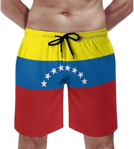 Zakqeik Men's Summer Guyana Flag Map Swim Trunks Quick Dry Surf Boardshorts Bathing Suit Shorts with Pockets in Saudi Arabia