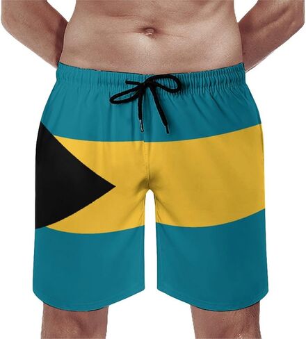 Zakqeik Men's Summer Guyana Flag Map Swim Trunks Quick Dry Surf Boardshorts Bathing Suit Shorts with Pockets in Saudi Arabia