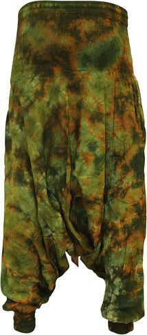 سروال فضفاض من Shopoholic Fashion Tie Dye ملون هيبي بوهو فضفاض، 27 in Kuwait