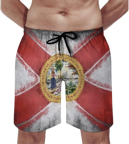Zakqeik Men's Summer Guyana Flag Map Swim Trunks Quick Dry Surf Boardshorts Bathing Suit Shorts with Pockets in Saudi Arabia