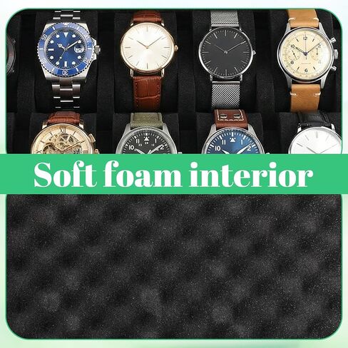 10 Slot Watch Storage Box, Hard Watch Travel Case Bag with Soft Pillow, Watch Display Organizer, Fit Watches Up to 55 mm Face in Saudi Arabia