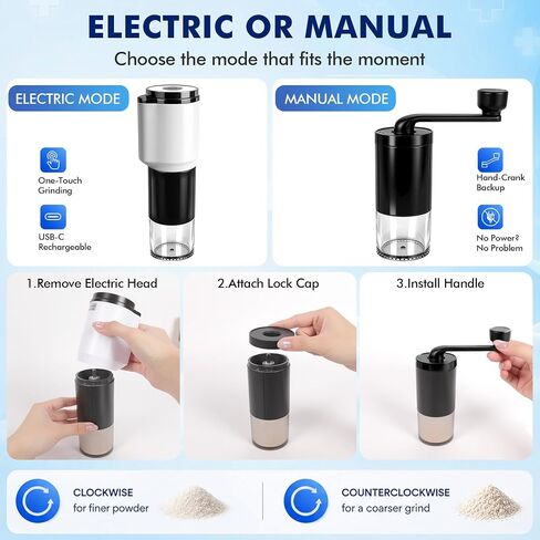 Pill Crusher Fine Powder,Portable Pill Crusher Grinder with Dual Electric/Manual Modes,Pill Grinder for Small & Large Pills to Fine Powder,Pill Crushers for Elderly,Kids,Pets for Medication,Vitamins in Saudi Arabia
