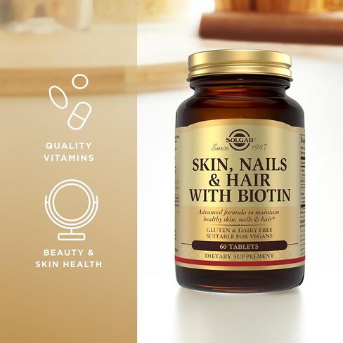 Solgar Skin, Nails & Hair with Biotin - 60 Tablets - with Vitamin C to Promote Healthy Collagen Production - 30 Servings in Kuwait