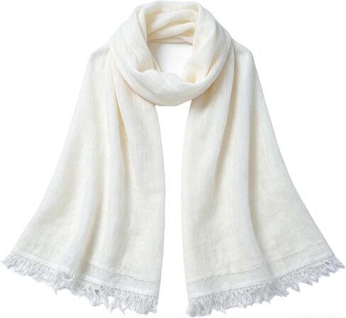 Cotton Linen Long Scarf for Women Lightweight Hijab Shawl Vintage Summer Travel Scarf with Edge 71 * 35in in Saudi Arabia