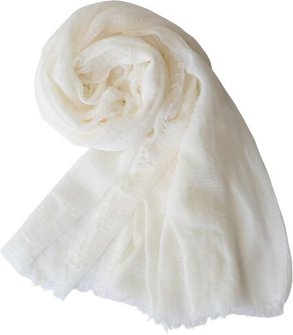 Cotton Linen Long Scarf for Women Lightweight Hijab Shawl Vintage Summer Travel Scarf with Edge 71 * 35in in Saudi Arabia
