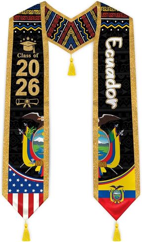 Class of 2026 Graduation Stole, Flag Graduation Sash with Gift Box for High School & University in Saudi Arabia