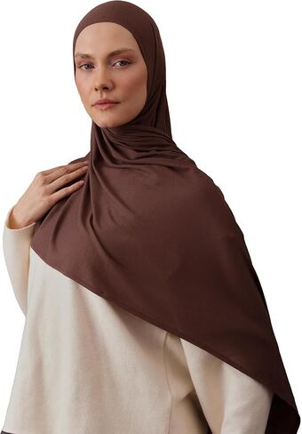 Modest Instant Ribbed Jersey Hijab | For Muslim Women Pre-Sewn Head Scarf Wrap Hijabs in Saudi Arabia