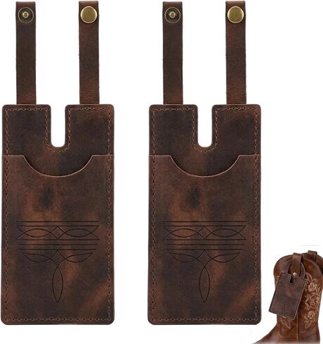 Boot Wallet with Snap Strap, Western Boot Wallet for Women, Cowboy Boot Wallet, Secure Card Holder for Rodeo, Country Concerts, Daily Adventures, Premium Leather Craft, Dark Brown in Saudi Arabia
