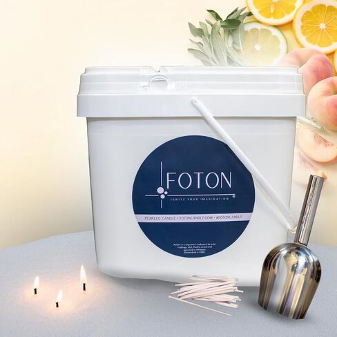 Foton Pearled Candle 18 Oz - Sassy Citrus Scented Non Toxic Luxury Long Lasting Powder Candles up to 120 Hours - Refillable Candle Sand with 30 Wicks for Candle Making in Saudi Arabia