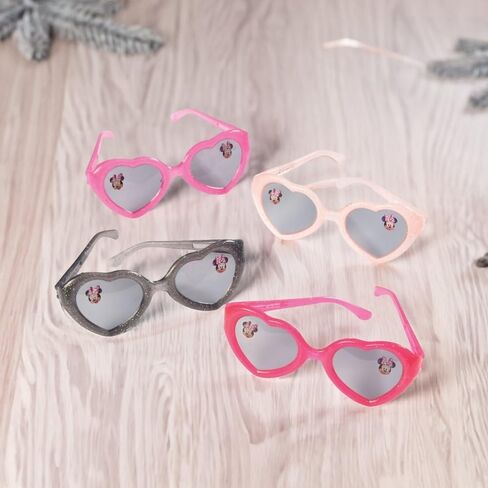 Minnie Mouse Forever Heart-Shaped Design Glasses - 5" x 1.9" x 4.25" (8 Pack) | Assorted Glittery Color Glasses for Kids Party Favors & Giveaways in Kuwait