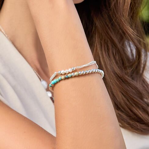 Silpada 'Fun Delight' Sterling Silver Jasper and Hematite Bead Bracelet, 7.5 inches (4mm) in Kuwait