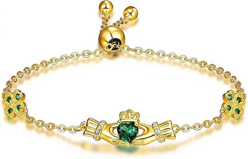 14k Gold Claddagh Bracelet for Women Irish Bracelet Irish Jewelry Mother's Day Anniversary Birthday Gifts for Mom in Saudi Arabia