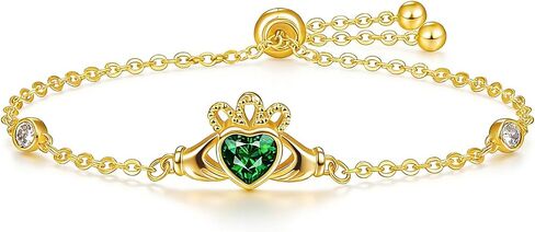 14k Gold Claddagh Bracelet for Women Irish Bracelet Irish Jewelry Mother's Day Anniversary Birthday Gifts for Mom in Saudi Arabia