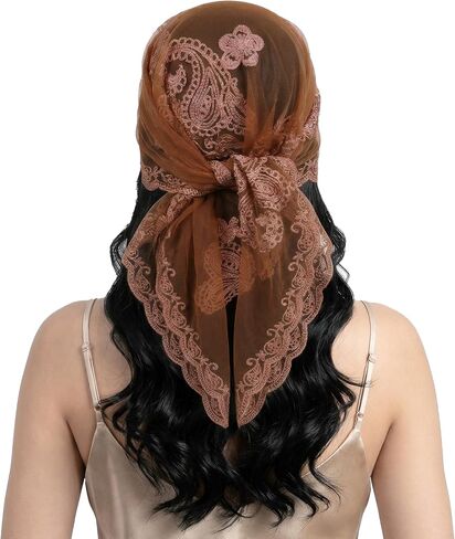 Lace Head Scarf for Women – Floral Lace Hair Bandana, Lightweight Headscarf for Daily Wear in Saudi Arabia
