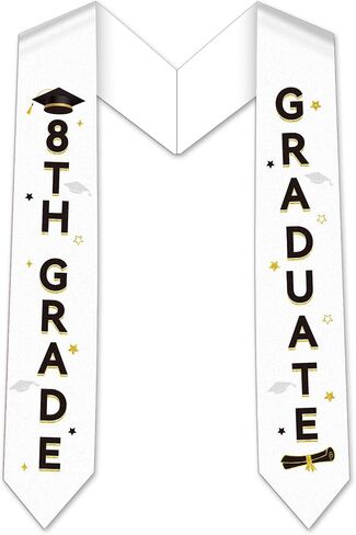 8th Grade Graduation Stole - Class of 2026 Graduation Sashes Eighth Grad Decorations Gifts for Middle School in Saudi Arabia