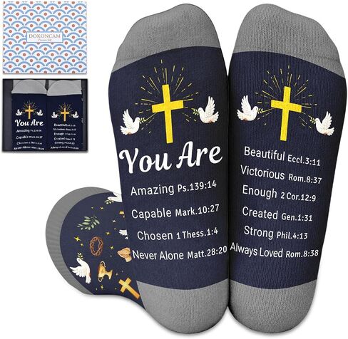 Faith Religious Jesus Socks for Boys Girls Christian Cross Socks for Women Men Confirmation Gifts for Teenager First Communion Gift College Dorm Room Essential Prayer Sock for Youth Boys Church Easter in Kuwait