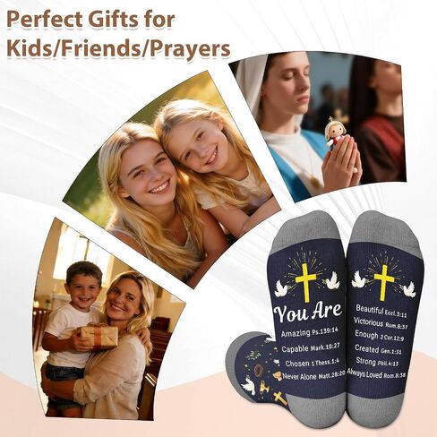 Faith Religious Jesus Socks for Boys Girls Christian Cross Socks for Women Men Confirmation Gifts for Teenager First Communion Gift College Dorm Room Essential Prayer Sock for Youth Boys Church Easter in Kuwait