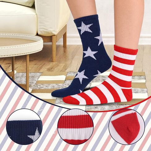 Mikovivi American USA Flag Socks for Women Men, Red White and Blue Stars & Stripes Patriotic Socks for Adults 4th of July 250th Anniversary Memorial Veterans in Saudi Arabia