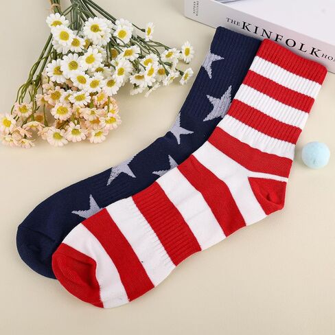 Mikovivi American USA Flag Socks for Women Men, Red White and Blue Stars & Stripes Patriotic Socks for Adults 4th of July 250th Anniversary Memorial Veterans in Saudi Arabia