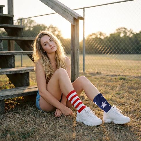 Mikovivi American USA Flag Socks for Women Men, Red White and Blue Stars & Stripes Patriotic Socks for Adults 4th of July 250th Anniversary Memorial Veterans in Saudi Arabia