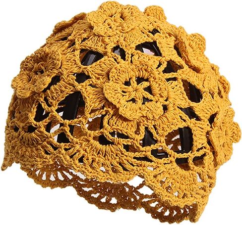 KEKY Soft Crochet Beanie Hat for Women Ladies Girls Solid Color Beige Knitted Cutout Slouchy Skull Cap in Saudi Arabia