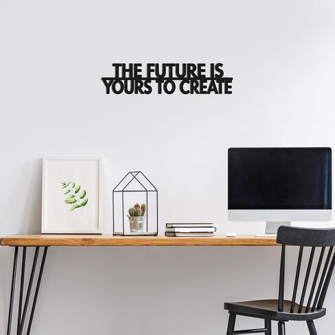 Motivational Metal Wall Art "THE FUTURE IS YOURS TO CREATE" Inspirational Office Wall Decor, Gym Wall Art for Home, 15.7" x 3.7" in Saudi Arabia