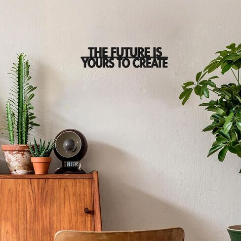 Motivational Metal Wall Art "THE FUTURE IS YOURS TO CREATE" Inspirational Office Wall Decor, Gym Wall Art for Home, 15.7" x 3.7" in Saudi Arabia