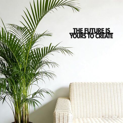 Motivational Metal Wall Art "THE FUTURE IS YOURS TO CREATE" Inspirational Office Wall Decor, Gym Wall Art for Home, 15.7" x 3.7" in Saudi Arabia
