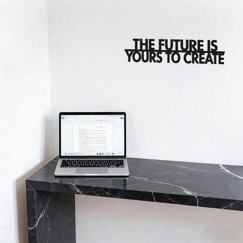 Motivational Metal Wall Art "THE FUTURE IS YOURS TO CREATE" Inspirational Office Wall Decor, Gym Wall Art for Home, 15.7" x 3.7" in Saudi Arabia