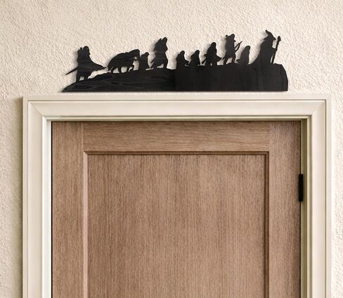 Cbloxtor Fantasy Adventure Wall Decor 23.6" Wooden Journey Silhouette Wall Art, 2 Piece Rustic Wood Wall Sign with Adhesive Dots, Double Sided Black Finish for Living Room, Entryway, Office, Study Room Decor in Saudi Arabia