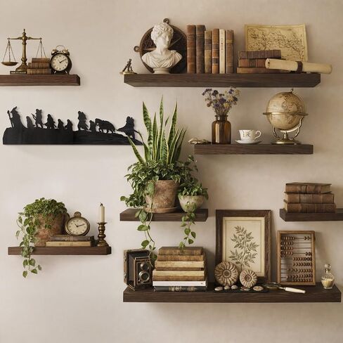 Cbloxtor Fantasy Adventure Wall Decor 23.6" Wooden Journey Silhouette Wall Art, 2 Piece Rustic Wood Wall Sign with Adhesive Dots, Double Sided Black Finish for Living Room, Entryway, Office, Study Room Decor in Saudi Arabia