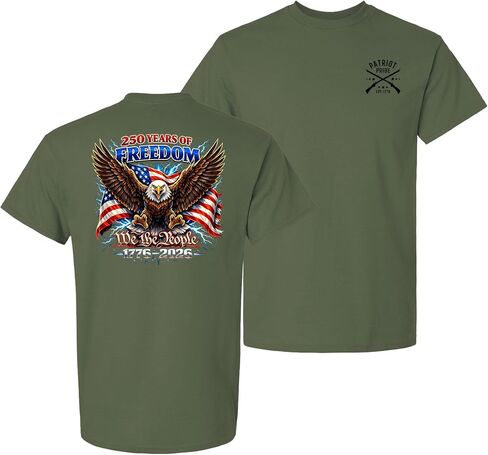 Patriot Pride Men’s Graphic T-Shirt – 250 Years of Freedom We The People Eagle Patriotic Design in Kuwait