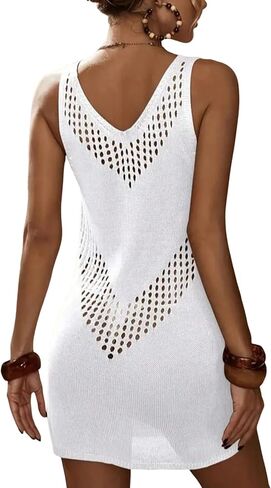 Sexybody Womens Swimsuit Coverup Sleeveless Crochet Bathing Suit Swim Cover Up Hollow Out Beach Outfits in Saudi Arabia