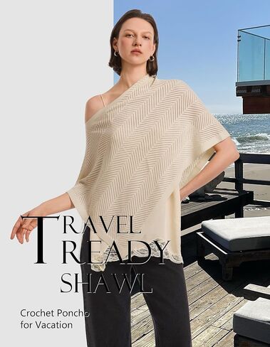 PULI Women Beach Cover Up: Crochet Cropped Poncho Lightweight Knit Pullover Bolero Swimsuit Coverup Summer Vacation Outfits in Saudi Arabia