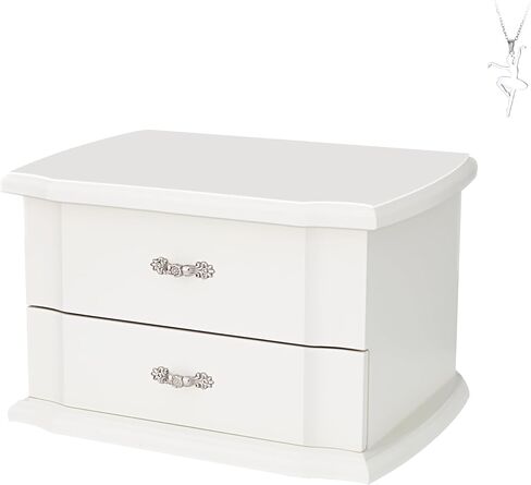 White Double Layer Ballerina Musical Jewelry Box with Mirror for Girls and Women,Jewelry Storage Music Chest,Gifts for Christmas, Birthday and all Holidays in Saudi Arabia