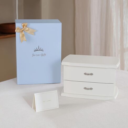 White Double Layer Ballerina Musical Jewelry Box with Mirror for Girls and Women,Jewelry Storage Music Chest,Gifts for Christmas, Birthday and all Holidays in Saudi Arabia