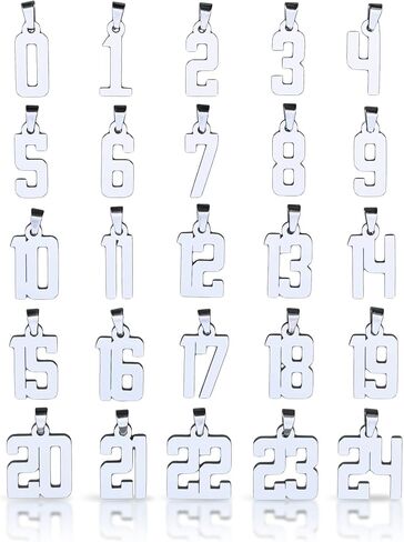 00-99 Custom Number Pendant With Chain Necklace - Stainless Steel in Saudi Arabia