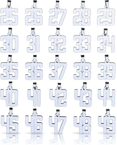 00-99 Custom Number Pendant With Chain Necklace - Stainless Steel in Saudi Arabia