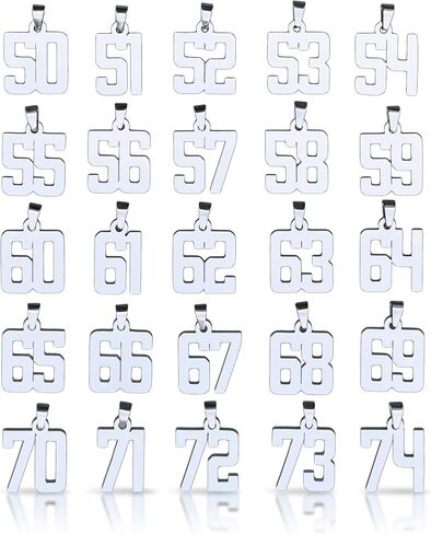 00-99 Custom Number Pendant With Chain Necklace - Stainless Steel in Saudi Arabia
