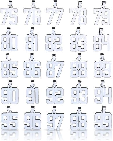 00-99 Custom Number Pendant With Chain Necklace - Stainless Steel in Saudi Arabia