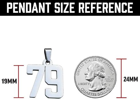 00-99 Custom Number Pendant With Chain Necklace - Stainless Steel in Saudi Arabia