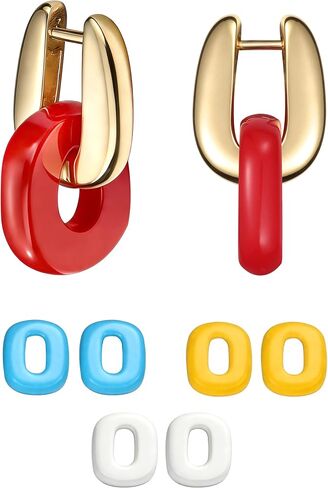 COTATI Huggie Hoop Earrings Gold Plated Chunky Hypoallergenic Earring for Women Everyday Jewelry with Colorful Accessories in Saudi Arabia